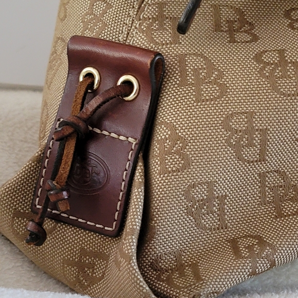 Dooney & Bourke Brown Logo Gretta Slouch Shoulder Bag Purse Vintage - Picture 6 of 16